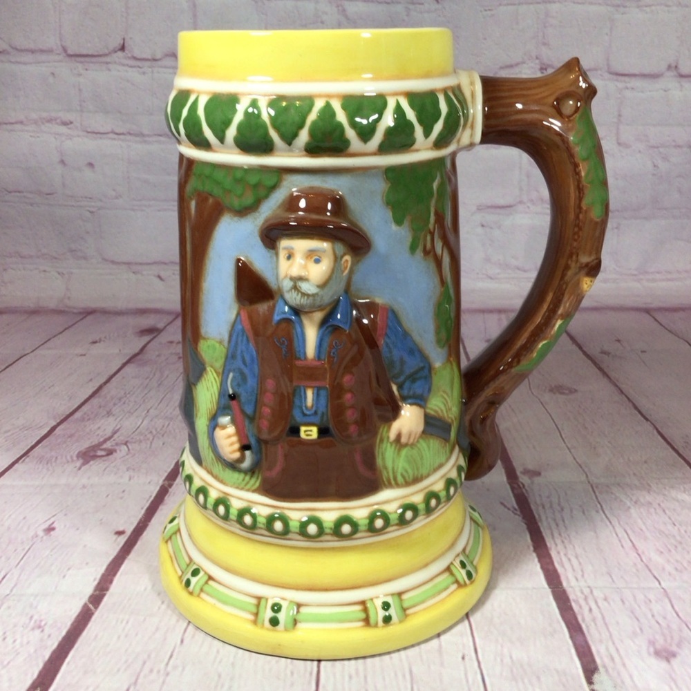 Vintage 1972 Deer Hunter Ceramic Stein Mug